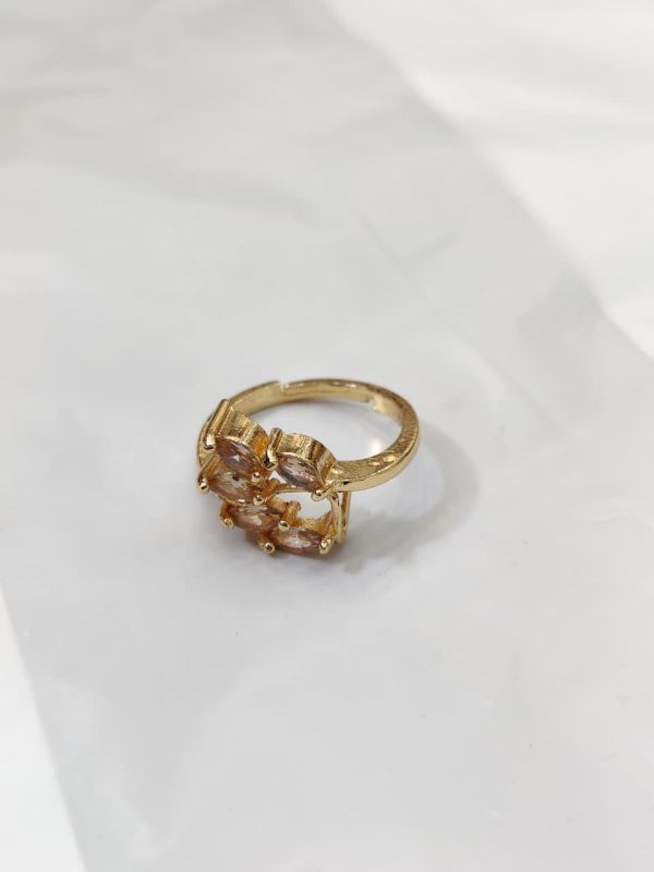 China Gold Adjustable Zircon Stones Ring - Image 5