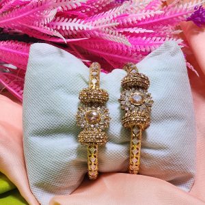 Casting Made Gold Plated 2 Pcs Kara Set Exclusive By Unique Fancy Jewellery For Women.