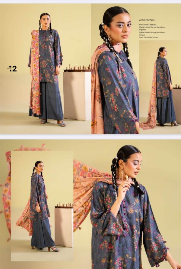 Saaz Unstitched Viscose 3 Pc, Volume 01, New Collection 2025. - Image 13