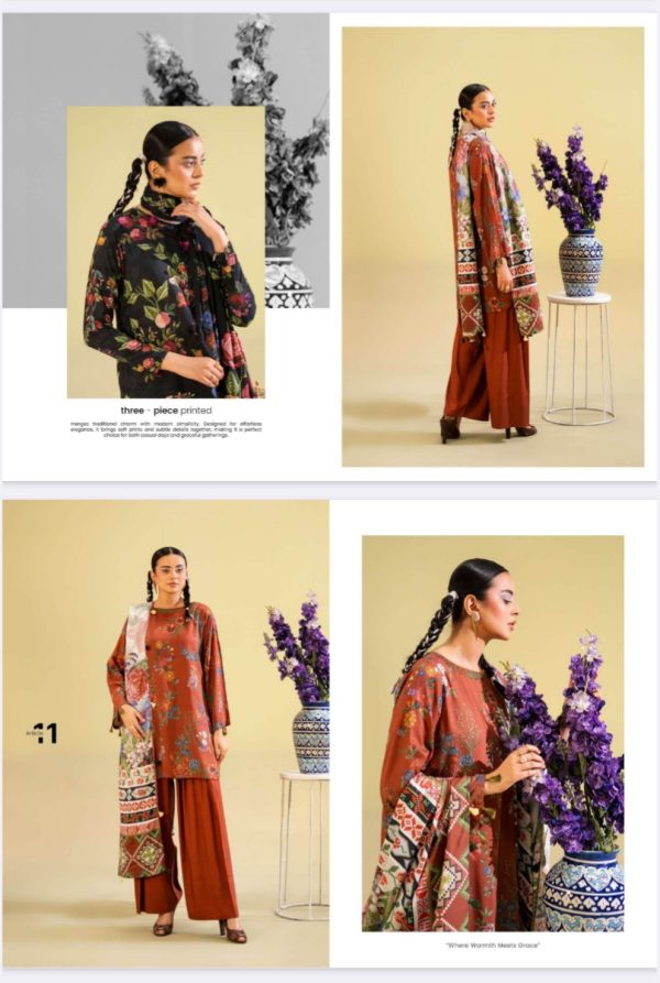 Saaz Unstitched Viscose 3 Pc, Volume 01, New Collection 2025. - Image 12