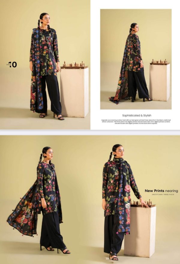Saaz Unstitched Viscose 3 Pc, Volume 01, New Collection 2025. - Image 11