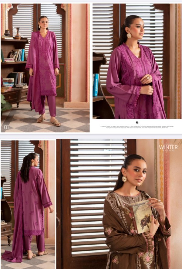 Gulrukh Unstitched Linen 3 Pc, Volume 01, New Collection 2025. - Image 12