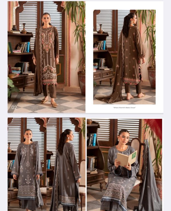 Gulrukh Unstitched Linen 3 Pc, Volume 01, New Collection 2025. - Image 11