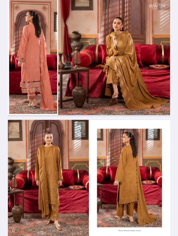 Gulrukh Unstitched Linen 3 Pc, Volume 01, New Collection 2025. - Image 3