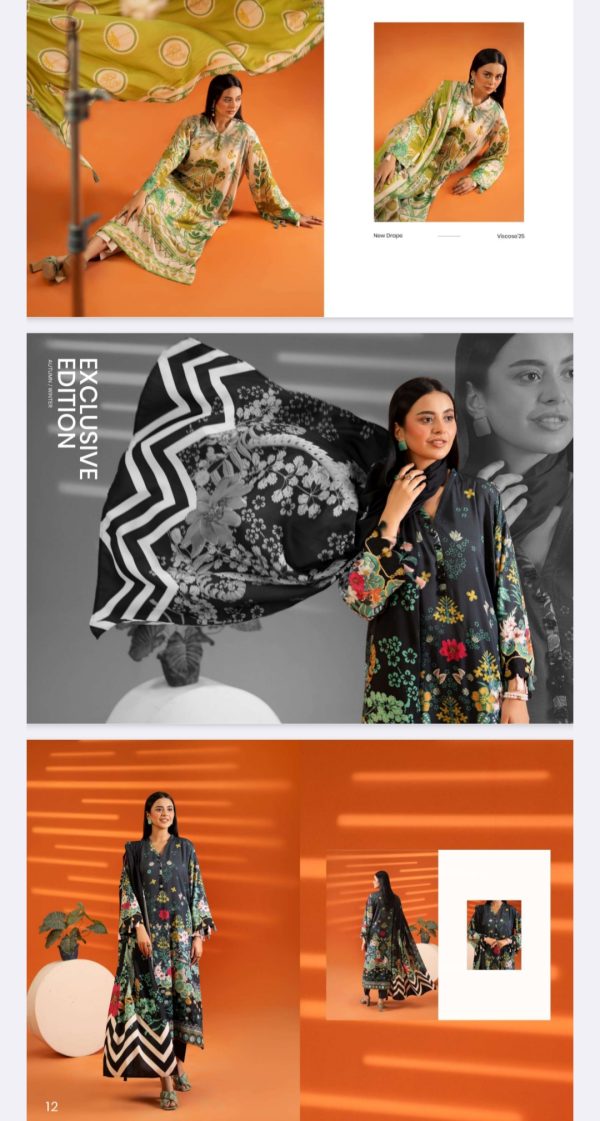 Bana Dora Viscose By Afroz Gulgee (Unstitched) 3 Piece, Vol 01, New Collection 2025. - Image 11