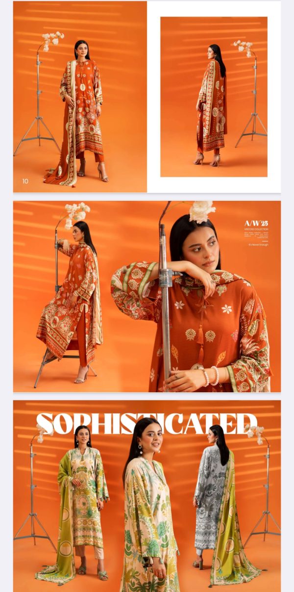 Bana Dora Viscose By Afroz Gulgee (Unstitched) 3 Piece, Vol 01, New Collection 2025. - Image 9