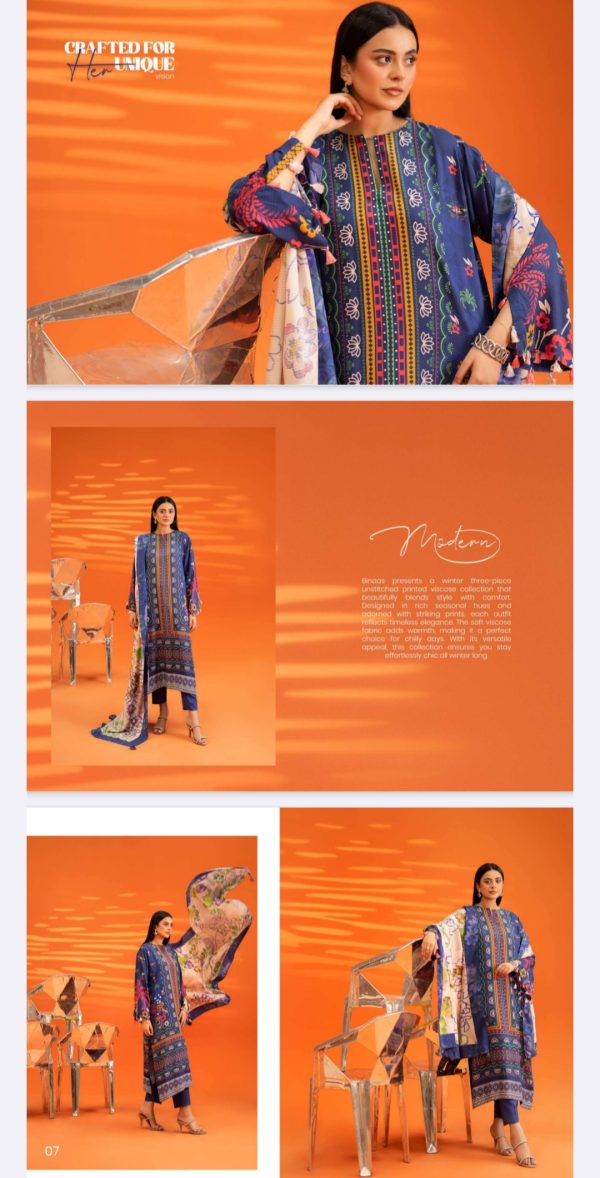 Bana Dora Viscose By Afroz Gulgee (Unstitched) 3 Piece, Vol 01, New Collection 2025. - Image 8