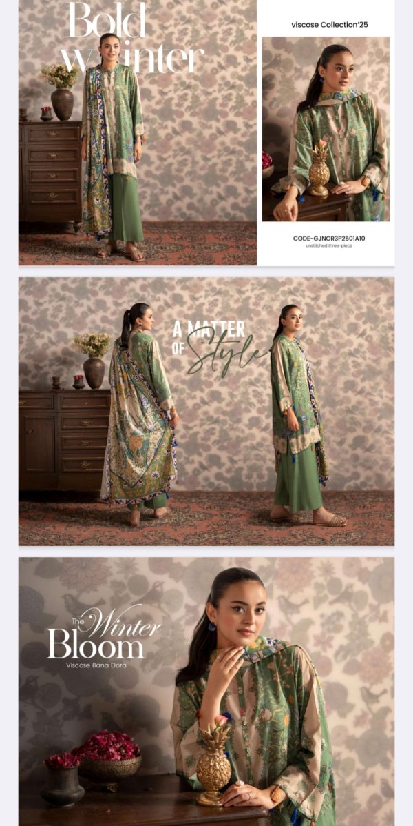 Bana Dora Viscose By Nore Gulgee (Unstitched) 3 Piece, Vol 01, New Collection 2025. - Image 11
