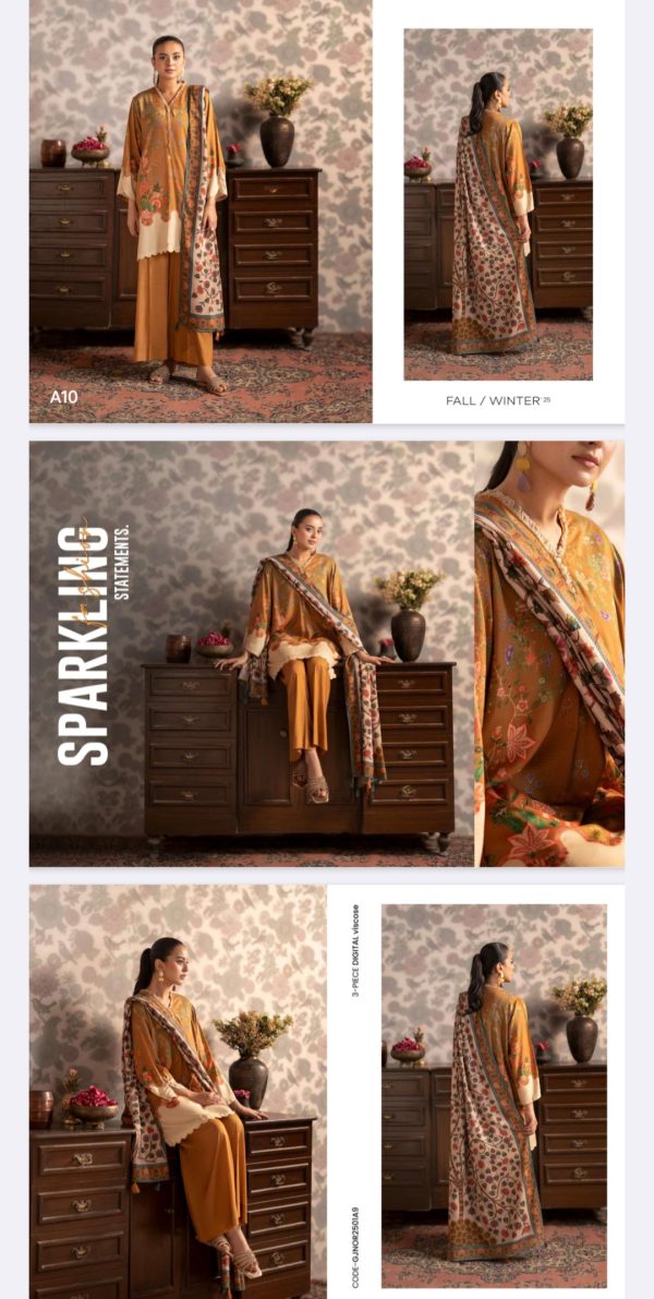 Bana Dora Viscose By Nore Gulgee (Unstitched) 3 Piece, Vol 01, New Collection 2025. - Image 10
