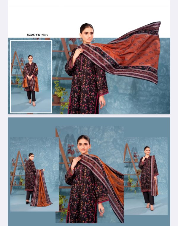 Zesh Khaddar, Khaddar Collection (Unstitched) 3 Piece, Vol 01, New Collection 2025. - Image 3