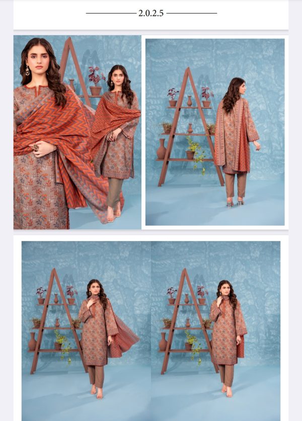Zesh Khaddar, Khaddar Collection (Unstitched) 3 Piece, Vol 01, New Collection 2025. - Image 2