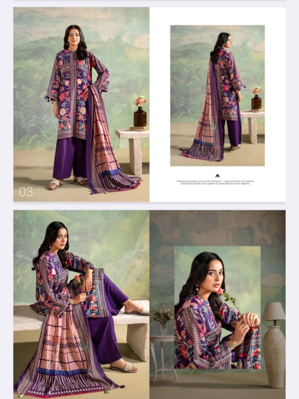 Winter Rush By Benish Gulgee, Khaddar Collection (Unstitched) 3 Piece, Vol 01, New Collection 2025. - Image 4