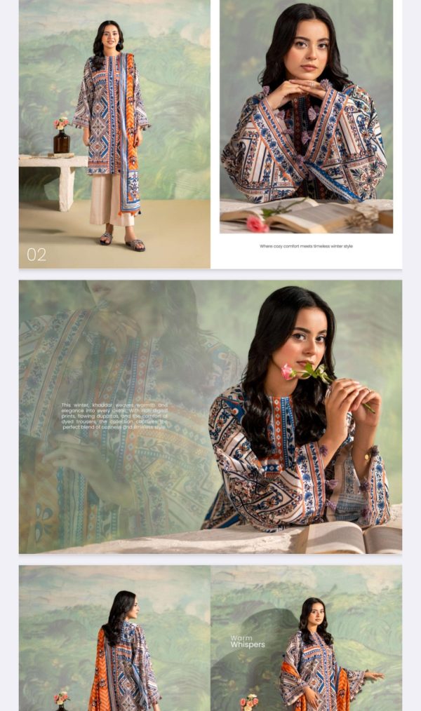Winter Rush By Benish Gulgee, Khaddar Collection (Unstitched) 3 Piece, Vol 01, New Collection 2025. - Image 3