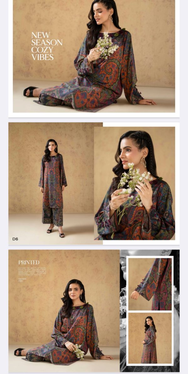 Sanaz By Binaaz Allover (Unstitched) 2 Piece, Winter Collection, New Collection 2025. - Image 7