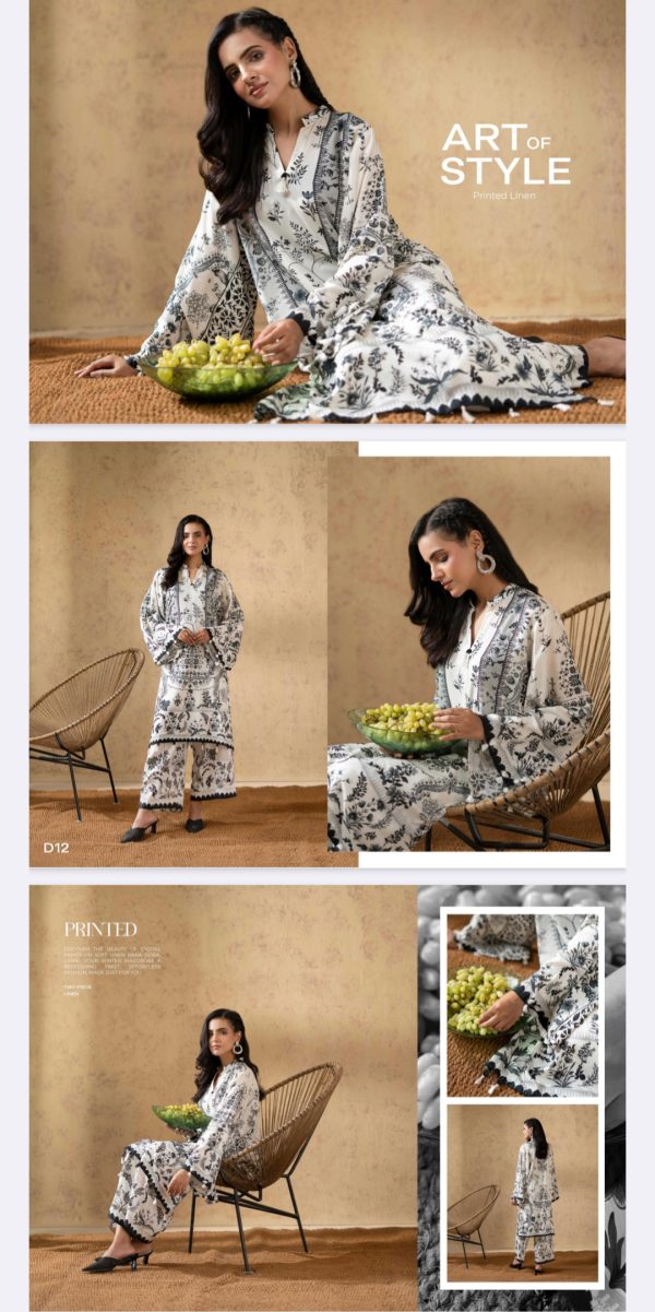 Sanaz By Binaaz Allover (Unstitched) 2 Piece, Winter Collection, New Collection 2025. - Image 2