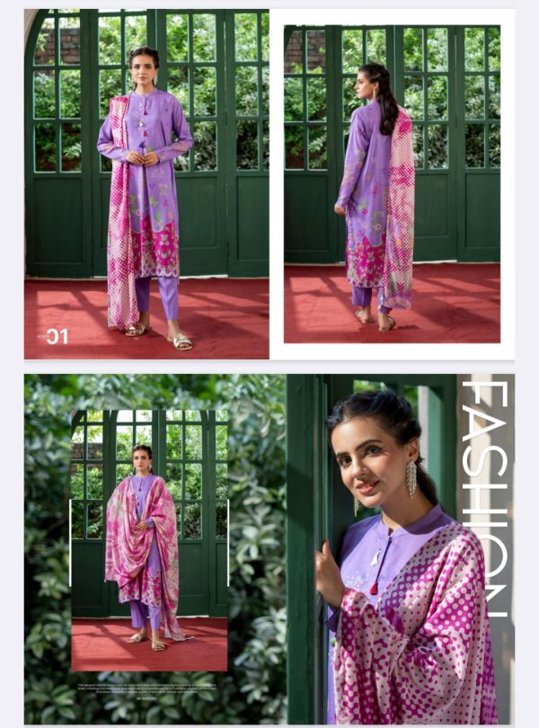 Gulana By Gulljee Linen Bana Dora (Unstitched) 3 Piece, Winter Collection, New Collection 2025. - Image 2