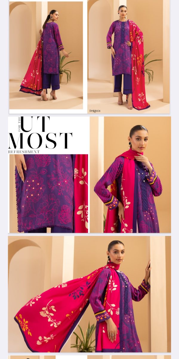 Fatima Maryam By Motifz Linen, (Unstitched) 3 Piece, Winter Collection, New Collection 2025. - Image 7