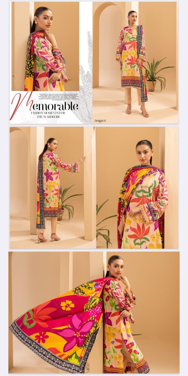 Fatima Maryam By Motifz Linen, (Unstitched) 3 Piece, Winter Collection, New Collection 2025. - Image 6