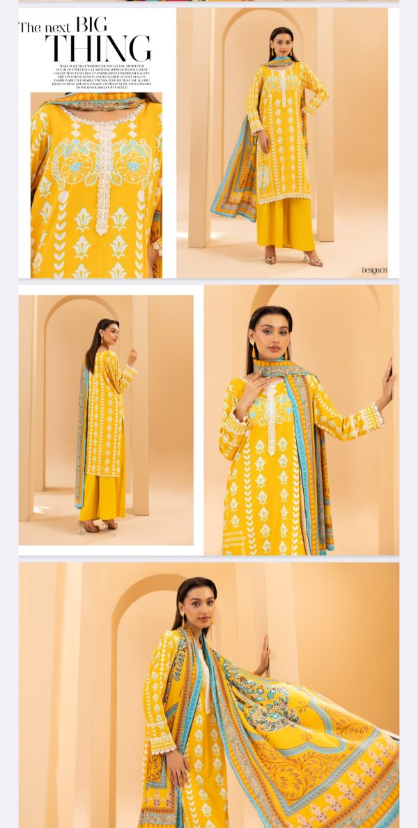 Fatima Maryam By Motifz Linen, (Unstitched) 3 Piece, Winter Collection, New Collection 2025. - Image 4