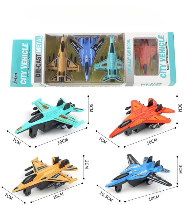 Alloy pull back fighter model 4-piece set airplane 1875 - Image 4