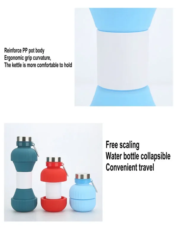 Portable Adjustable Silicone Water Bottle - Image 3