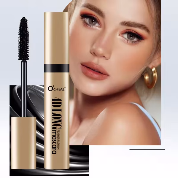 O‘cheal 4D Long Mascara Black Water Resistant, Black, Volume Mascara for Extremely Long Eyelashes. - Image 3