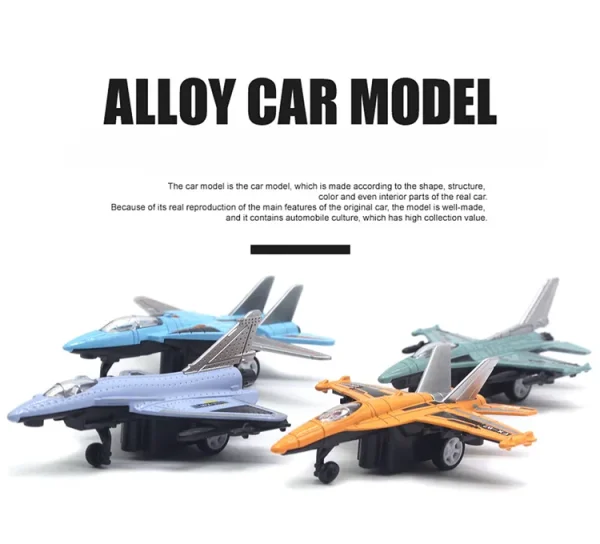 Alloy pull back fighter model 4-piece set airplane 1875