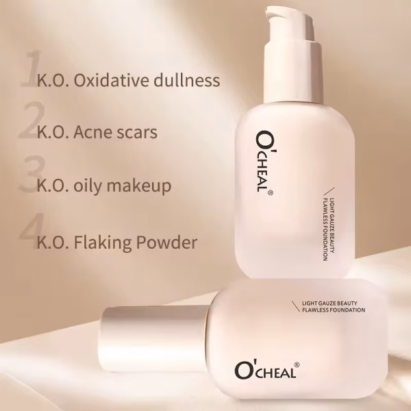OCHEAL Light Beauty Flawless Concealer Liquid Foundation Cream, Long Lasting And Lightweight (Ivory 01). - Image 3