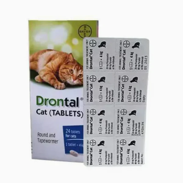 Drontal Tab Cats(Made in Thailand)-24 Tablet in BoX, VEP-11004