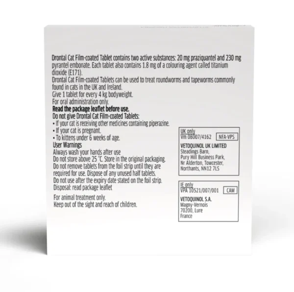 Drontal Tab Cats(Made in Thailand)-24 Tablet in BoX, VEP-11004 - Image 3