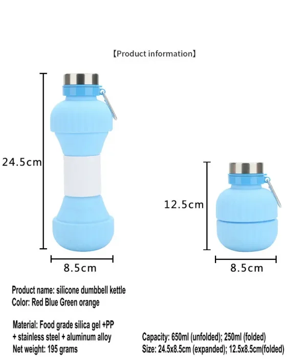 Portable Adjustable Silicone Water Bottle - Image 8
