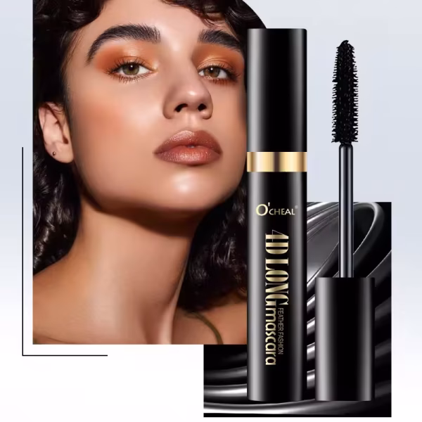 O‘cheal 4D Long Mascara Black Water Resistant, Black, Volume Mascara for Extremely Long Eyelashes. - Image 4