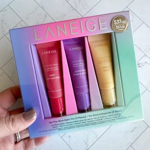 LANEIGE On-the-Glow Lip Balm Trio Balm, pack of 3.