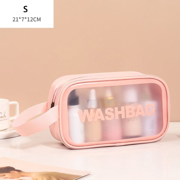 Portable Travel Wash Bag For Women, Transparent Waterproof Makeup Storage Bag (Large). - Image 7