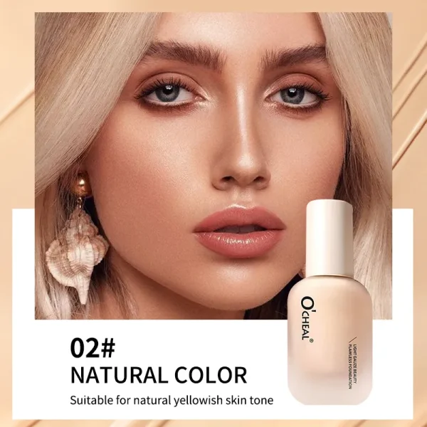 OCHEAL Light Beauty Flawless Concealer Liquid Foundation Cream, Long Lasting And Lightweight (Natural 02). - Image 4