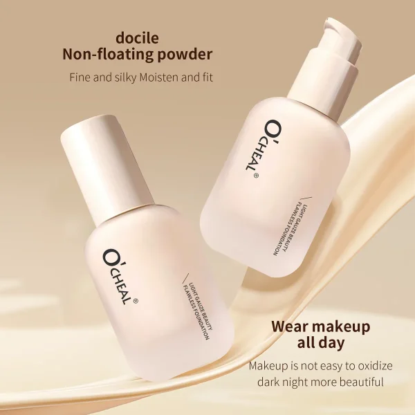 OCHEAL Light Beauty Flawless Concealer Liquid Foundation Cream, Long Lasting And Lightweight (Ivory 01).