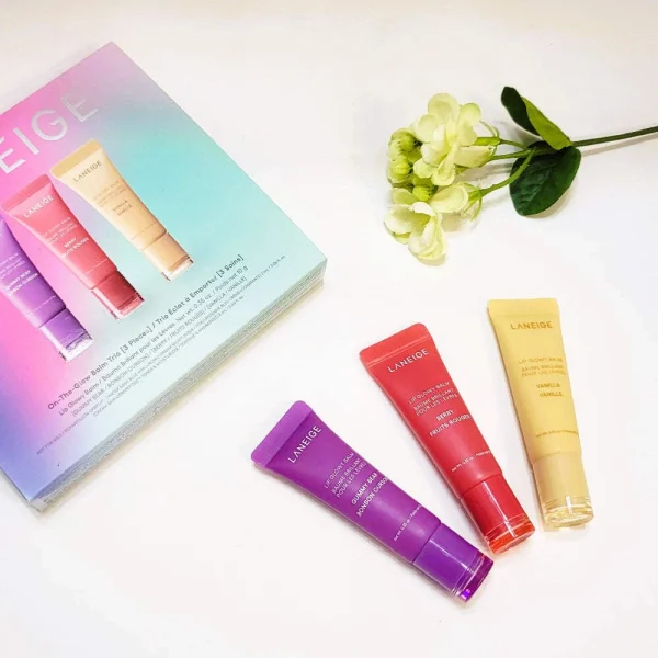 LANEIGE On-the-Glow Lip Balm Trio Balm, pack of 3. - Image 4