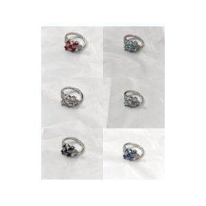 China Gold Adjustable White Leaf Petal Ring(6 Colors)
