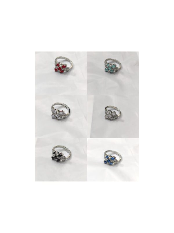 China Gold Adjustable White Leaf Petal Ring(6 Colors)