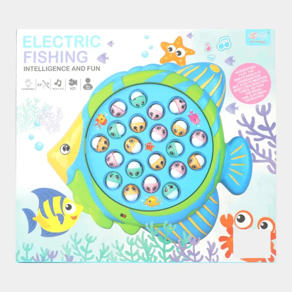 Fishing Game Toy Set with Rotating Board with Music On/Off Switch for Quiet Play GSG-2563 - Image 3