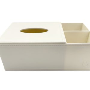 Miniso Patterned Series Multi-Functional Tissue Storage Box, Color: Off-white.