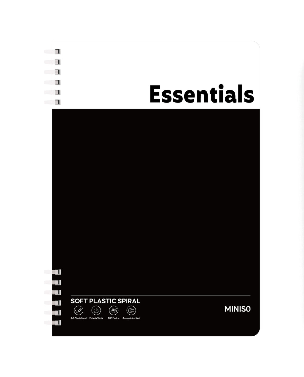 Miniso Minimalism Black Collection A5 Colored Soft Wire-bound Book, 100 Sheets. - Image 3