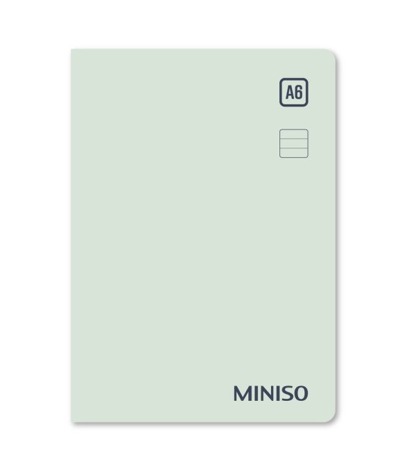 Miniso Simple Color Collection A6 Colored-Edge PP Glue-bound Book, 96 Sheets, Color: Navy Blue, Mint Green, Beige.