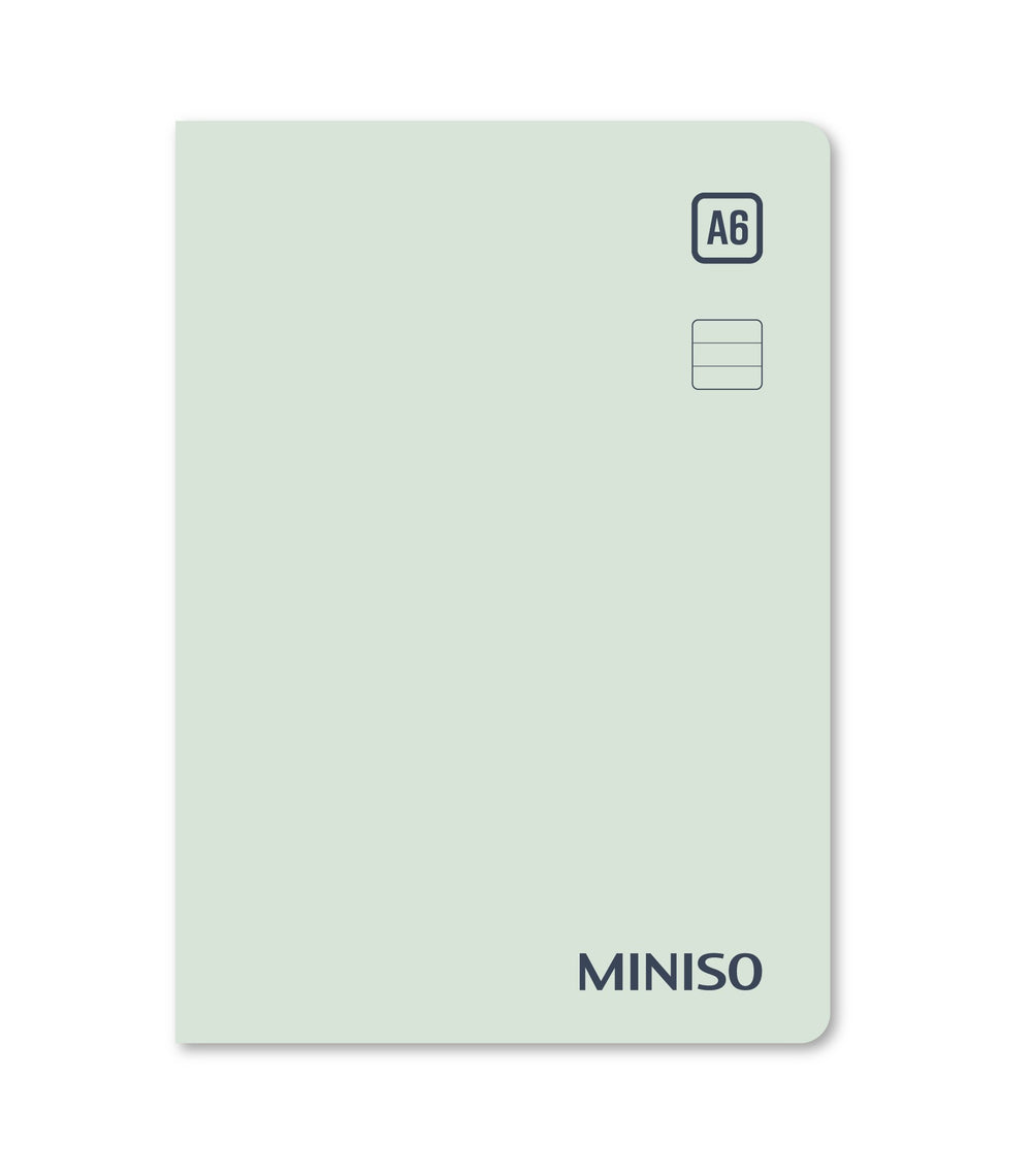 Miniso Simple Color Collection A6 Colored-Edge PP Glue-bound Book, 96 Sheets, Color: Navy Blue, Mint Green, Beige.