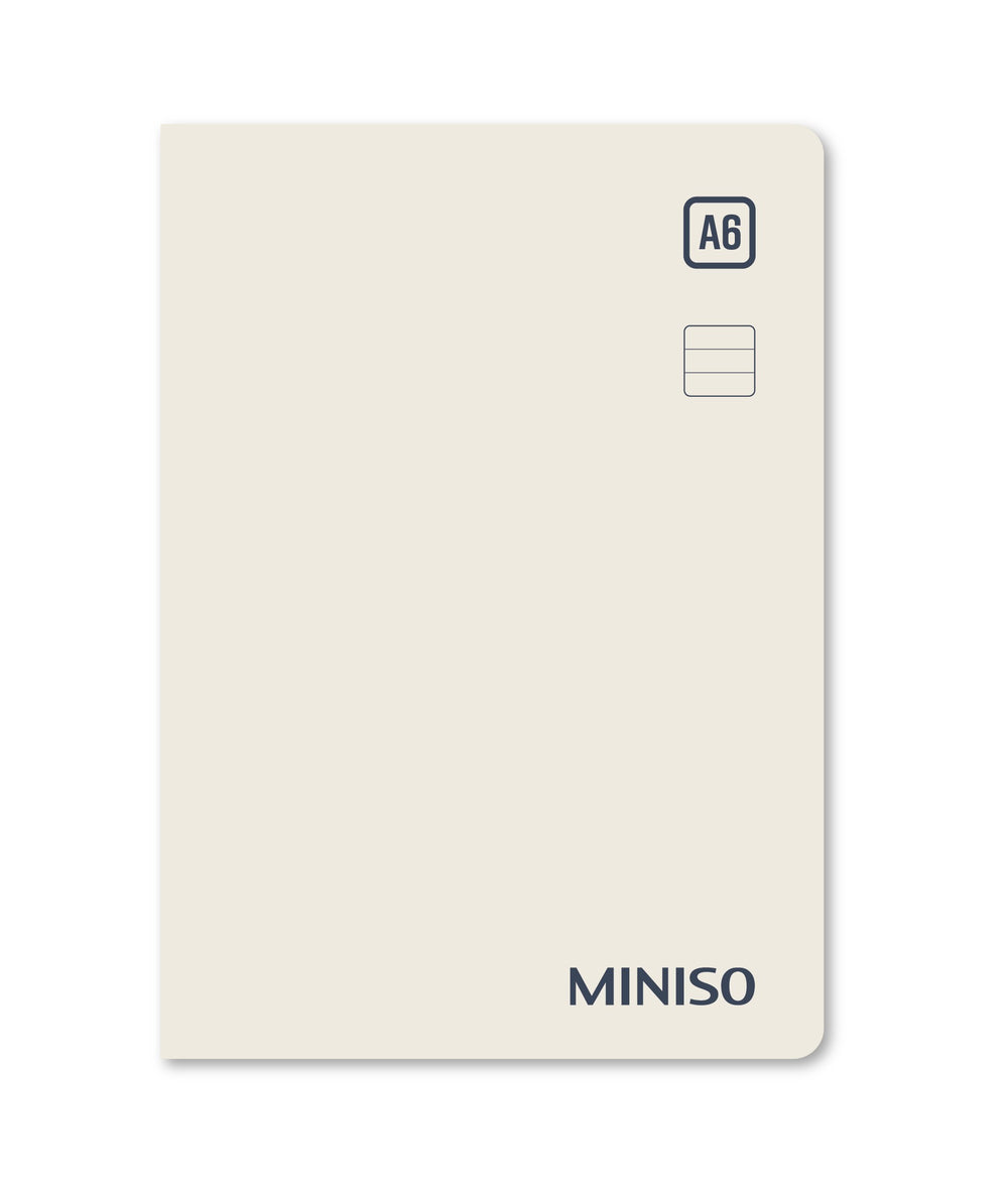 Miniso Simple Color Collection A6 Colored-Edge PP Glue-bound Book, 96 Sheets, Color: Navy Blue, Mint Green, Beige. - Image 2