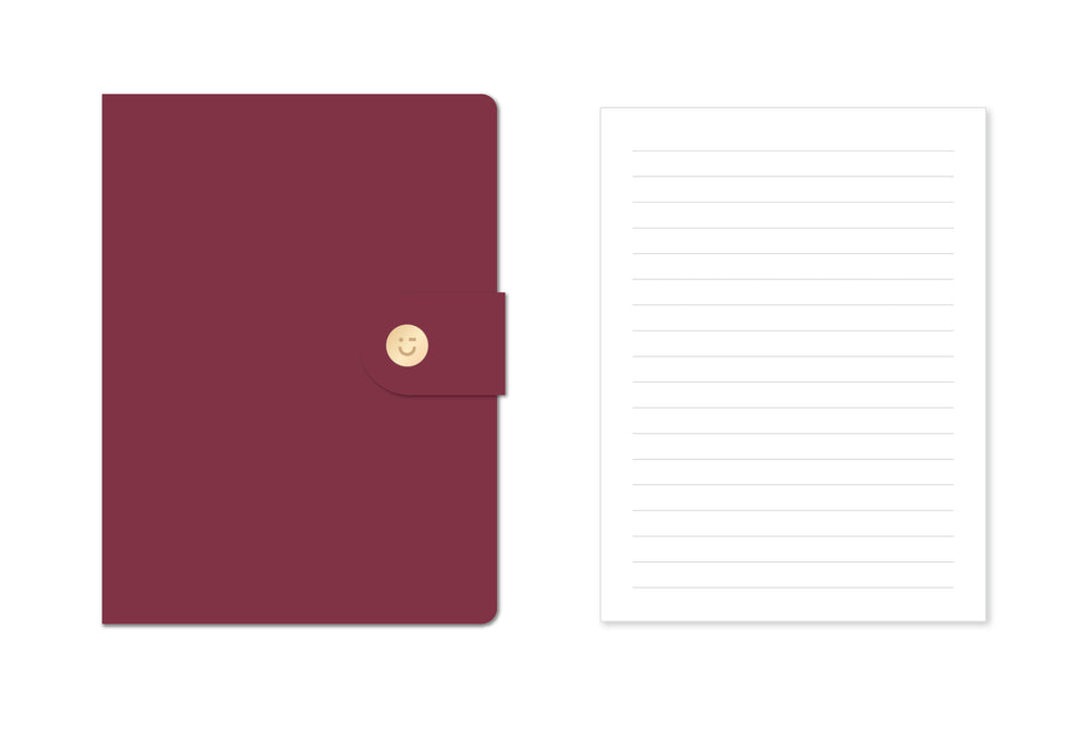 Miniso Minimalism Retro Collection B6 Leather Cover Snap Book, 120 Sheets, Available in 4 Colors. - Image 2