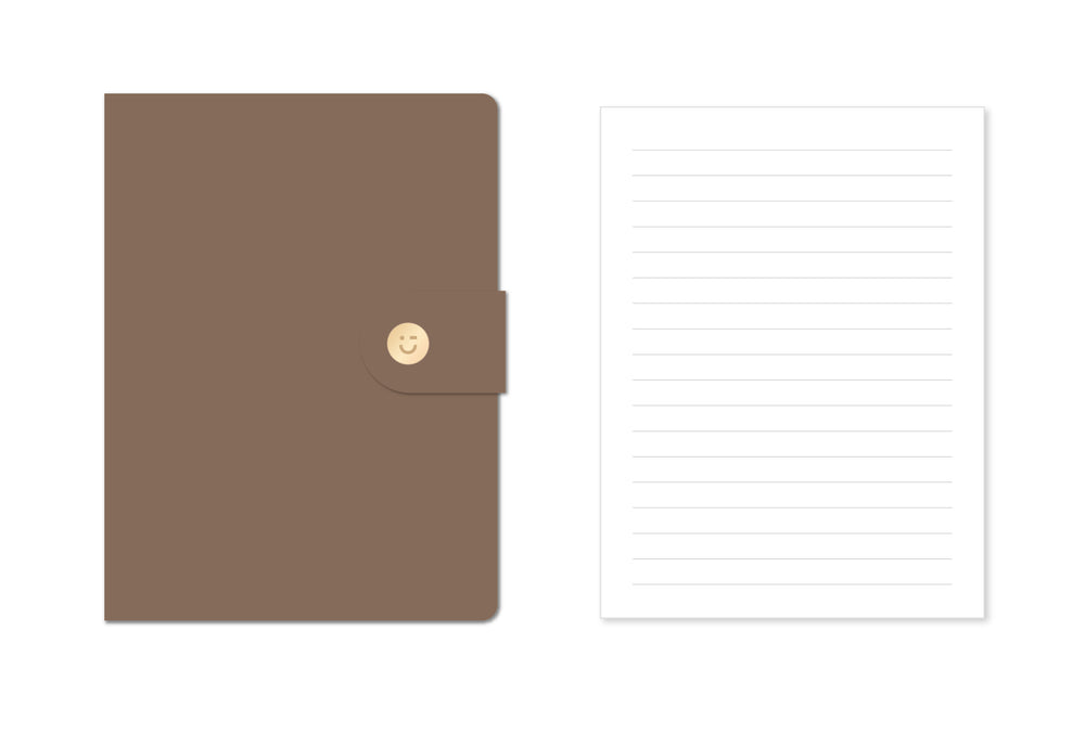 Miniso Minimalism Retro Collection B6 Leather Cover Snap Book, 120 Sheets, Available in 4 Colors. - Image 4