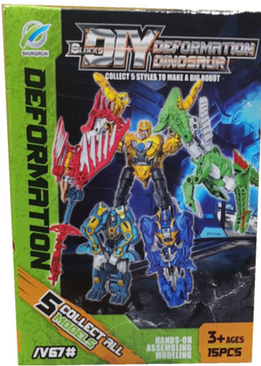 Miniso Assembling Dinosaur Transformation Toy (5 Assorted Models) (PDQ).