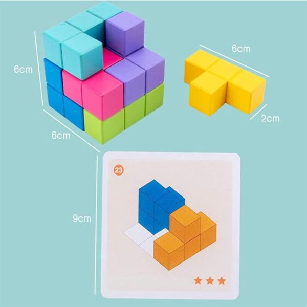 Cube Puzzle Games Wood Puzzles For kids JHTOY646 - Image 3