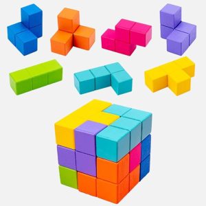 Cube Puzzle Games Wood Puzzles For kids JHTOY646